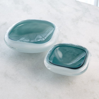 Global Views Azure Square Cased Glass Bowl