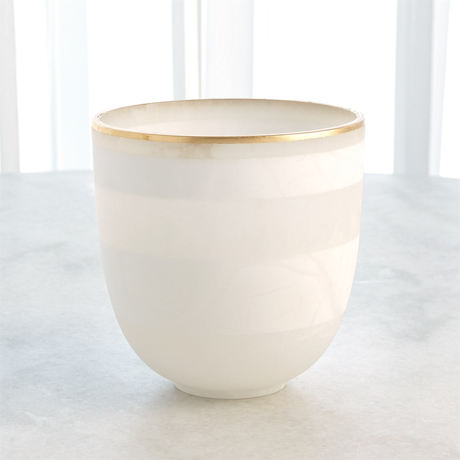 Global Views Gold Striped Alabaster Bowl