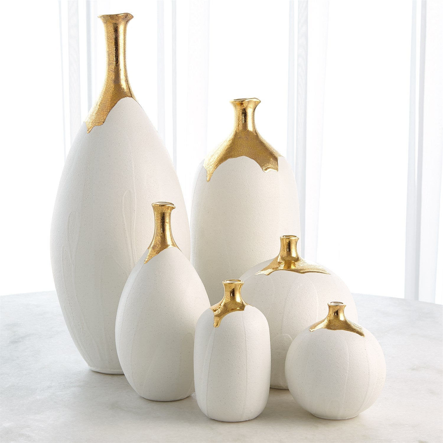 Global Views Dipped Golden Crackle Vase