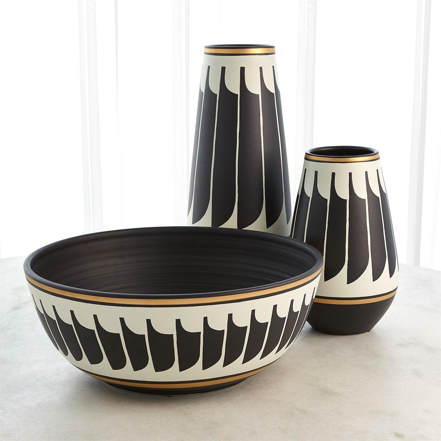 Global Views Quill Vases & Bowl