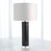 Global Views Marble Cylinder Table Lamp - Black