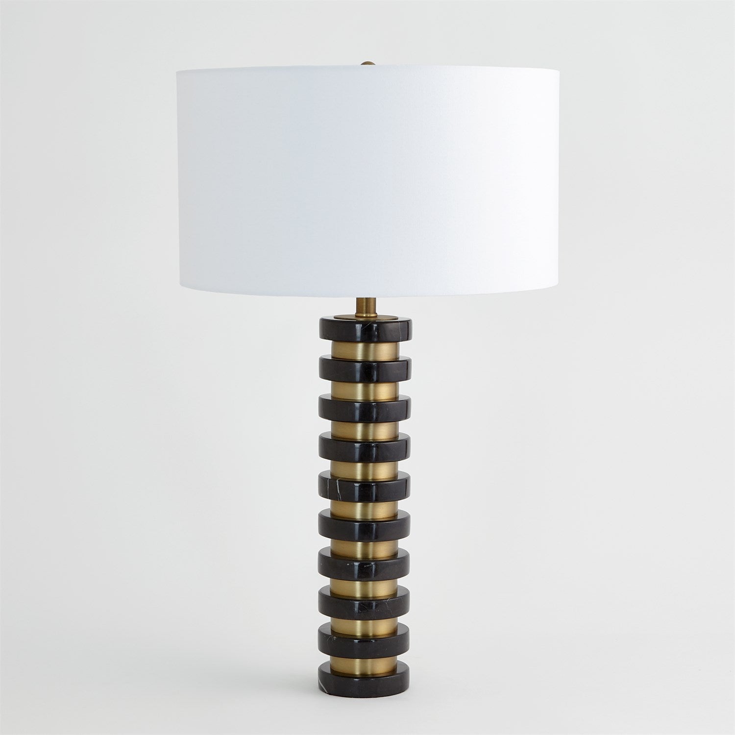 Global Views Black Marble Stack Lamp