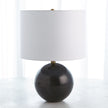Global Views Black Marble Sphere Lamp