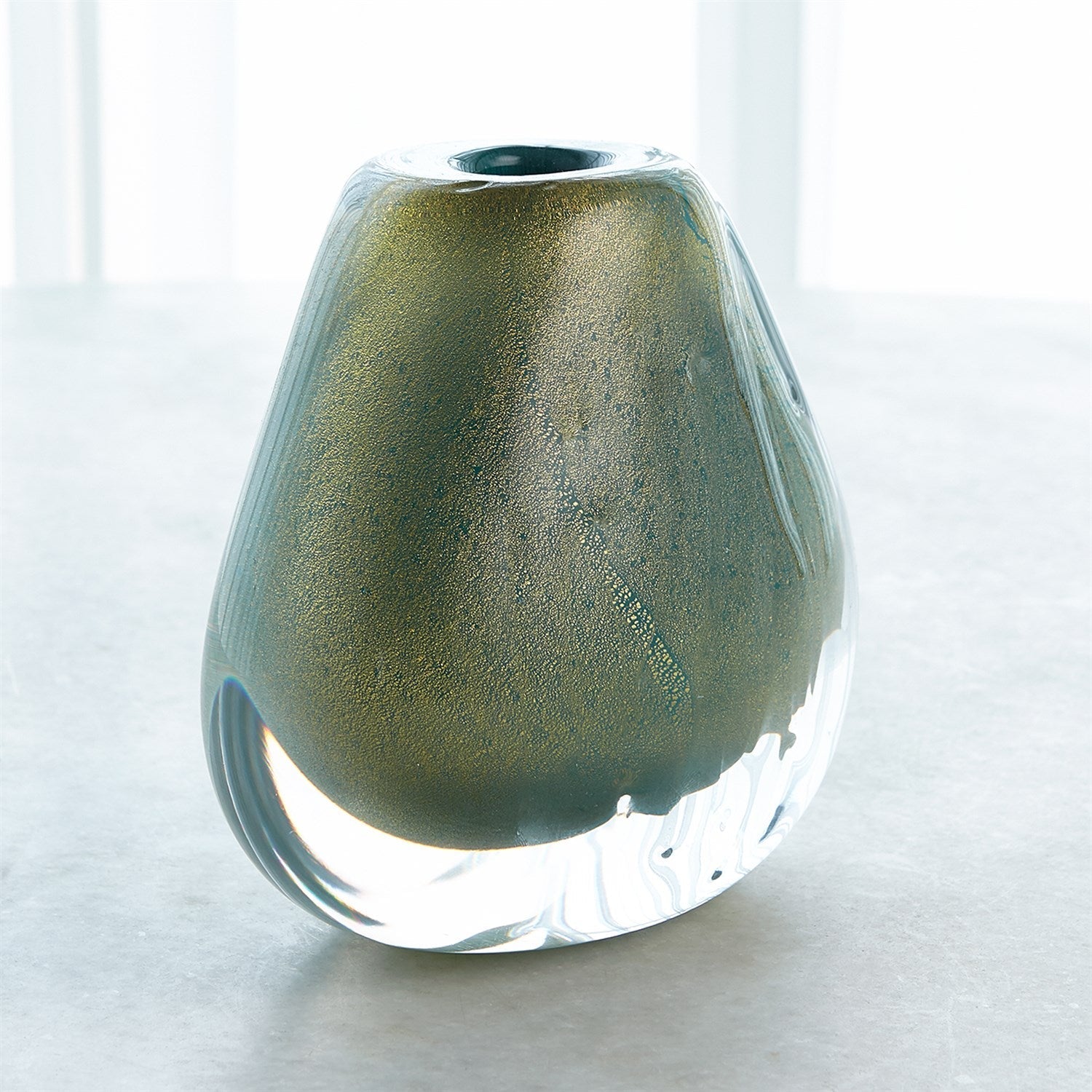 Global Views Green Gold Conical Vase