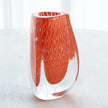 Global Views Orange Triangular Bubbled Vase
