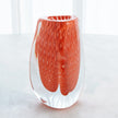 Global Views Orange Triangular Bubbled Vase