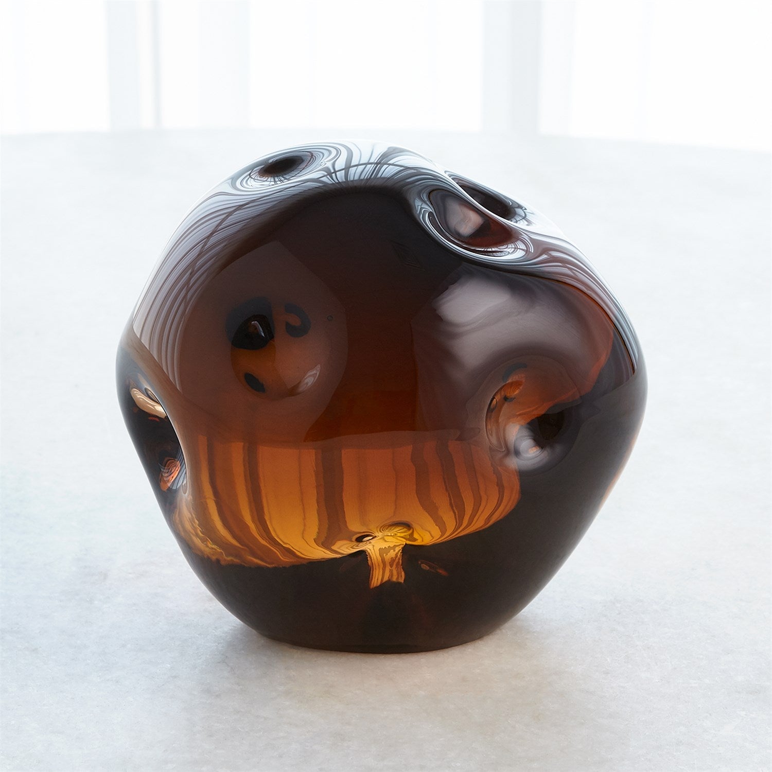 Global Views Chocolate Dimpled Sphere