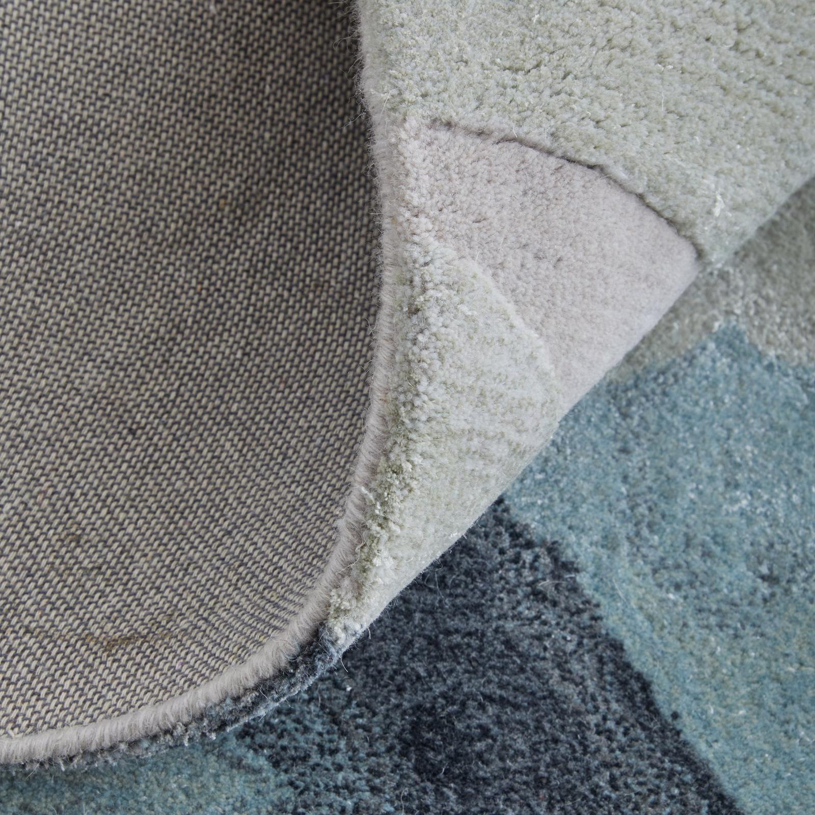 Feizy Kawai 8986F Modern Abstract Rug in Green/Blue/Ivory