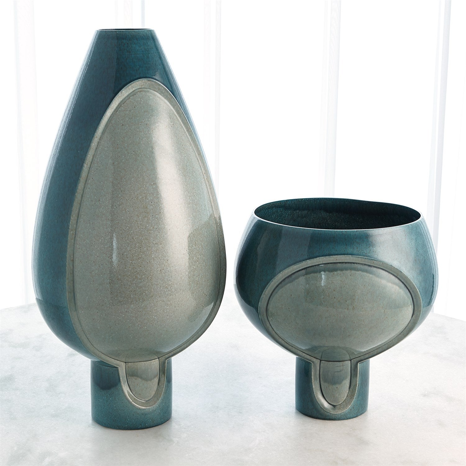Global Views Azure Two Tone Pod Vase