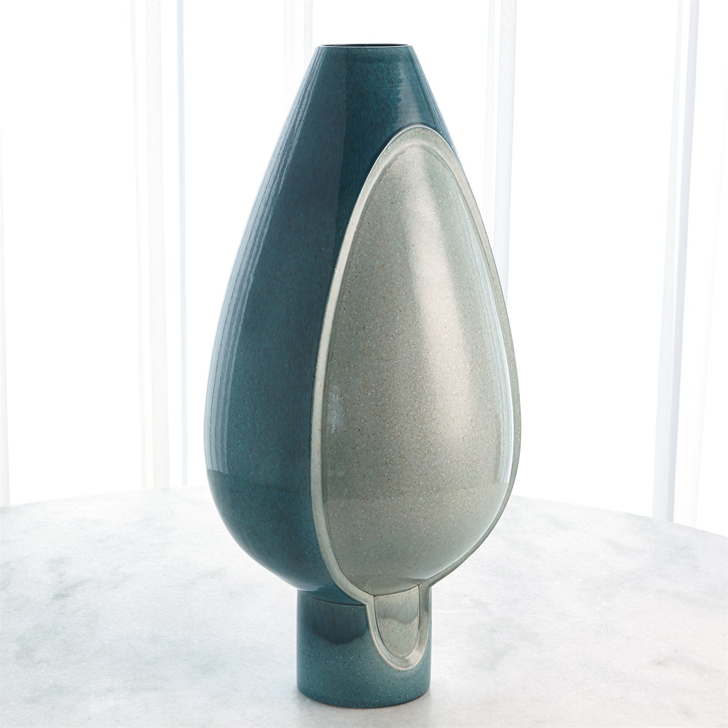 Global Views Azure Two Tone Pod Vase