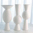 Global Views Matte White Chiseled Orb Vase