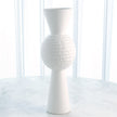 Global Views Matte White Chiseled Orb Vase