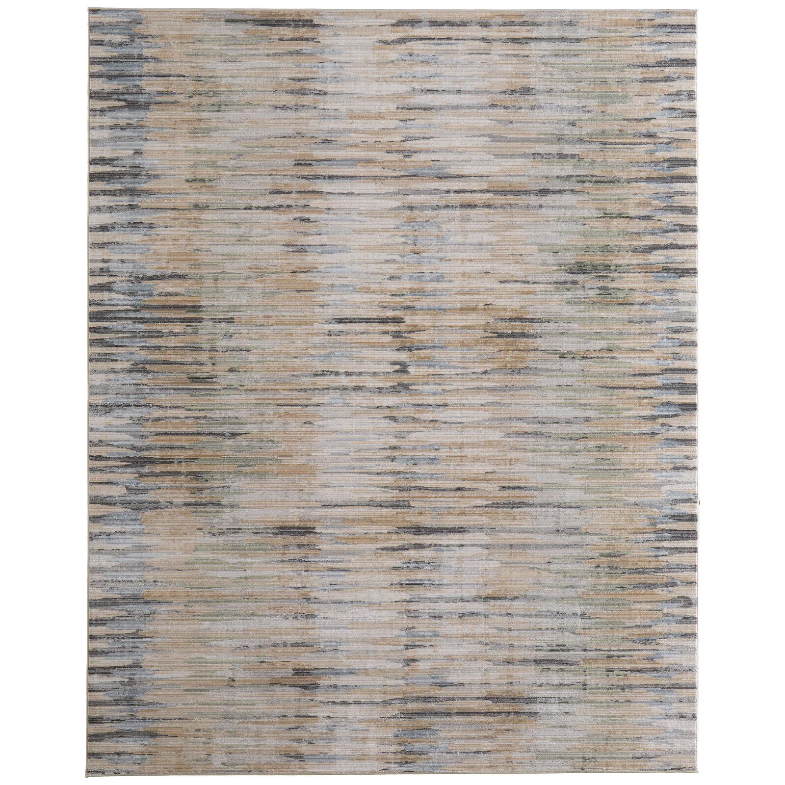 Feizy Greenwich 39U4F Modern Stripes, Ivory/Tan/Blue, Rug