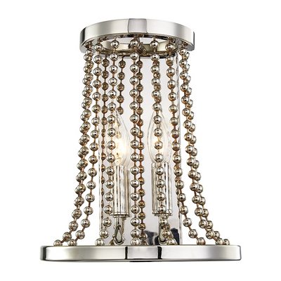 Hudson Valley Lighting Spool 2 Light 10.75 inch Polished Nickel Wall Sconce Wall Light Clearance
