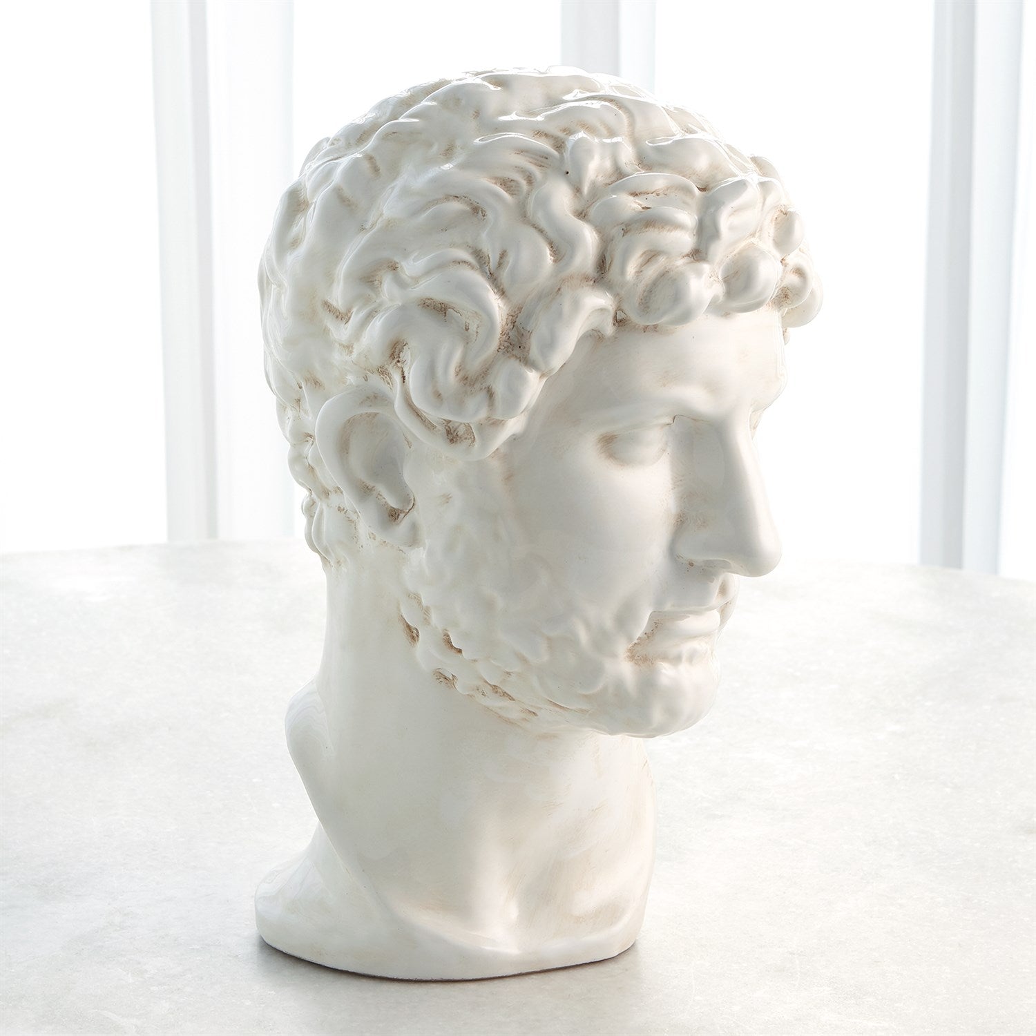 Global Views White Glaze Hadrian Sculpture