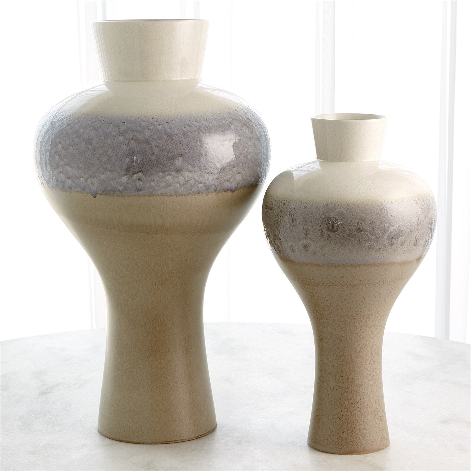 Global Views Cream Rises Swell Vase