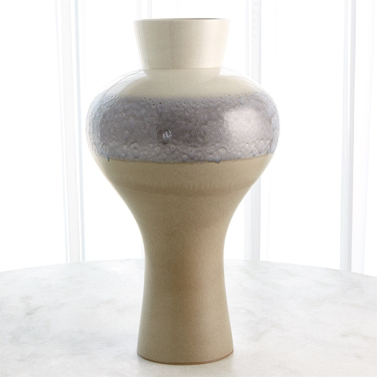 Global Views Cream Rises Swell Vase