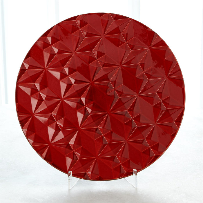 Global Views Geometric Charger - Red