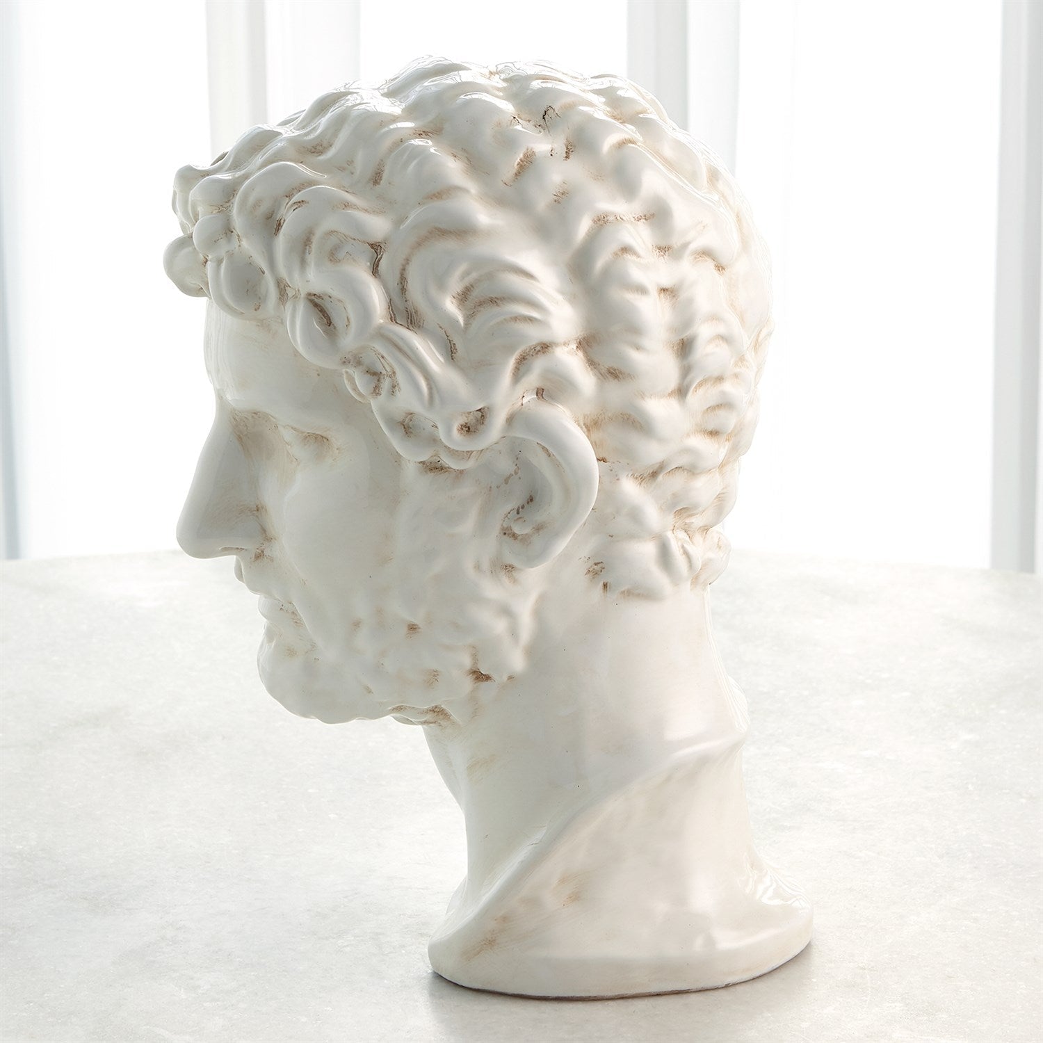 Global Views White Glaze Hadrian Sculpture