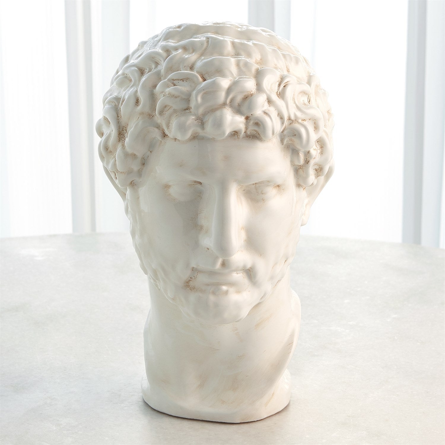 Global Views White Glaze Hadrian Sculpture