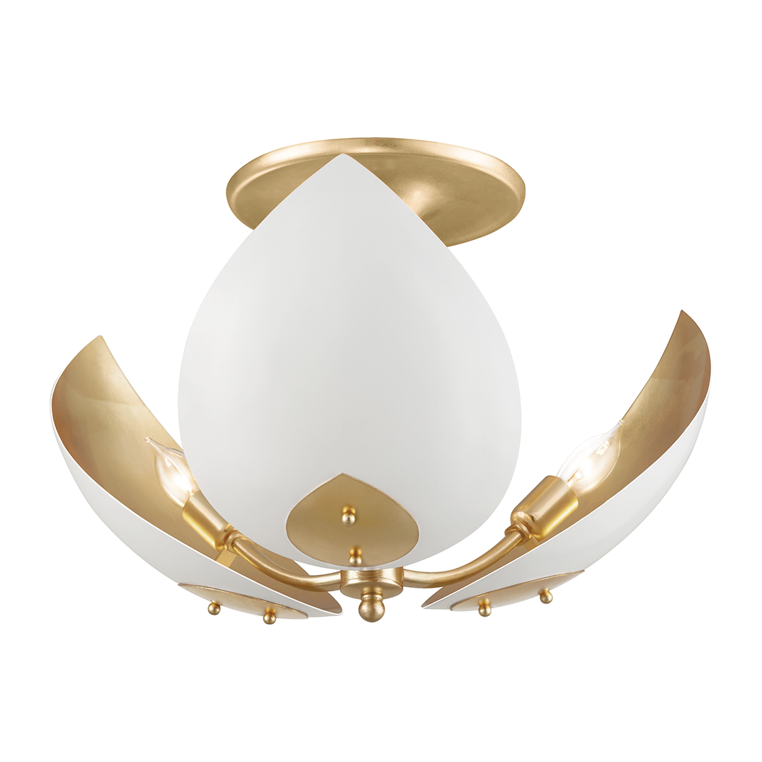 Hudson Valley Lighting Lotus 3 Light 19 inch Semi Flush Ceiling Light