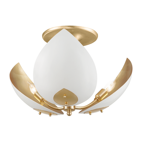 Hudson Valley Lighting Lotus 3 Light 19 inch Semi Flush Ceiling Light