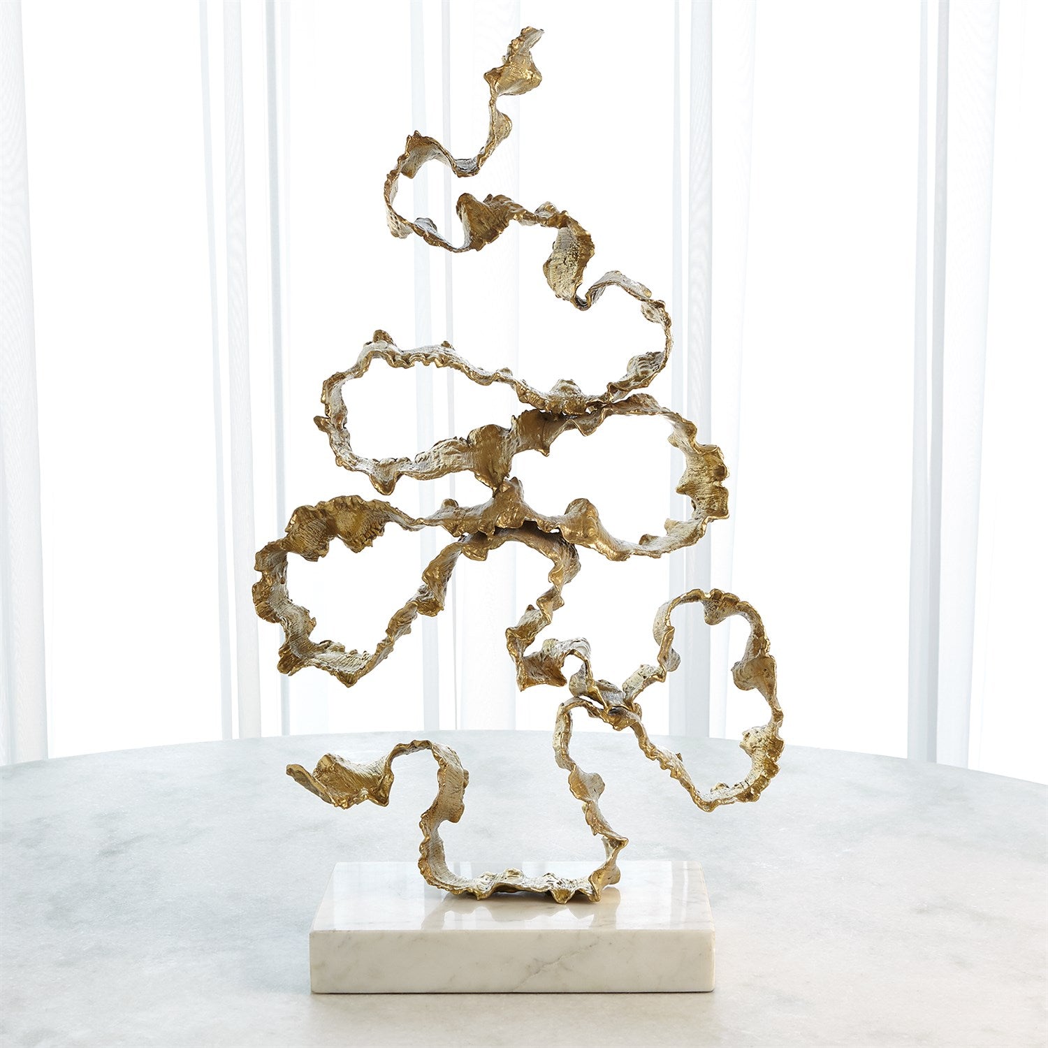 Global Views Brass Squiggles Sculpture