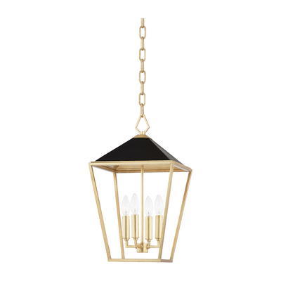 Hudson Valley Lighting Paxton 4 Light 12 inch Gold Leaf/Black Pendant Ceiling Light