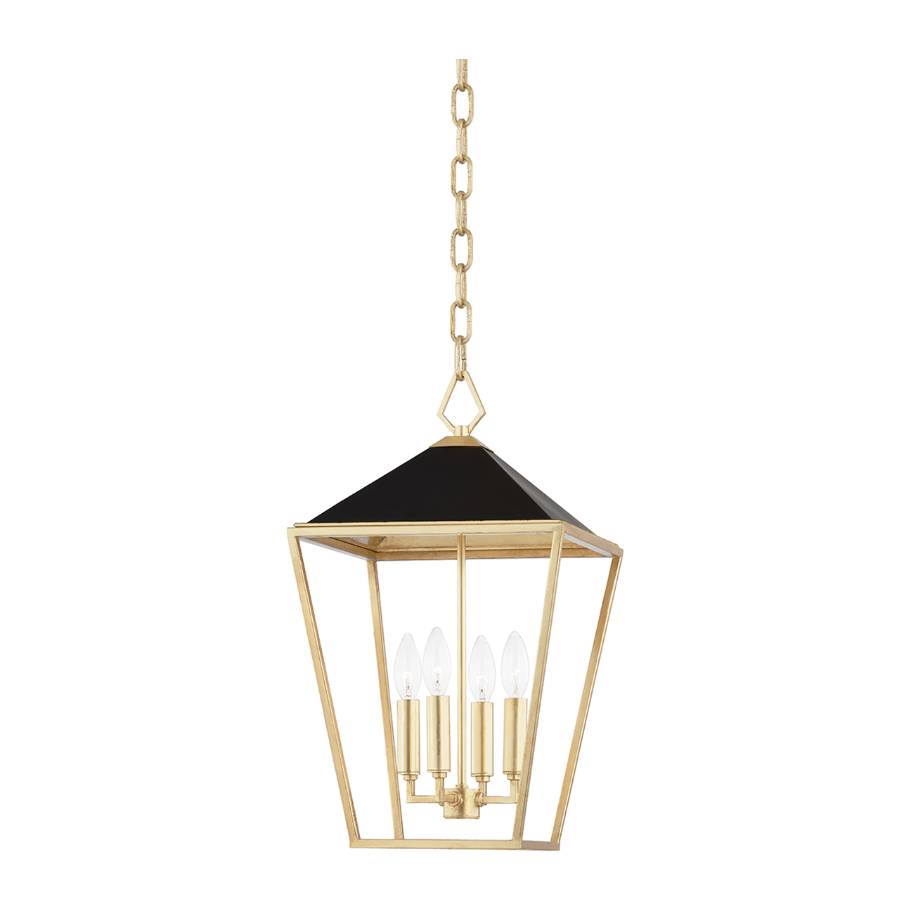 Hudson Valley Lighting Paxton 4 Light 12 inch Gold Leaf/Black Pendant Ceiling Light