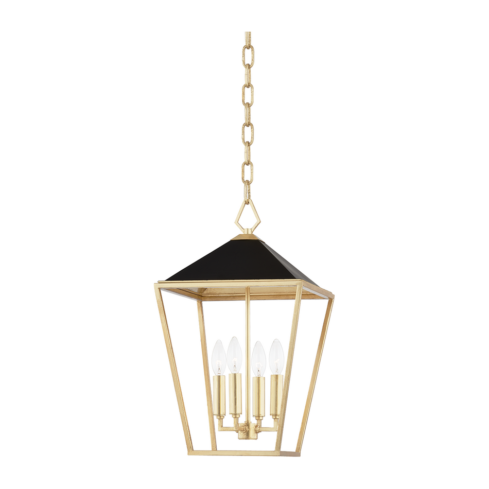 Hudson Valley Lighting Paxton 4 Light 12 inch Gold Leaf/Black Pendant Ceiling Light