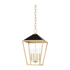 Hudson Valley Lighting Paxton 4 Light 12 inch Gold Leaf/Black Pendant Ceiling Light