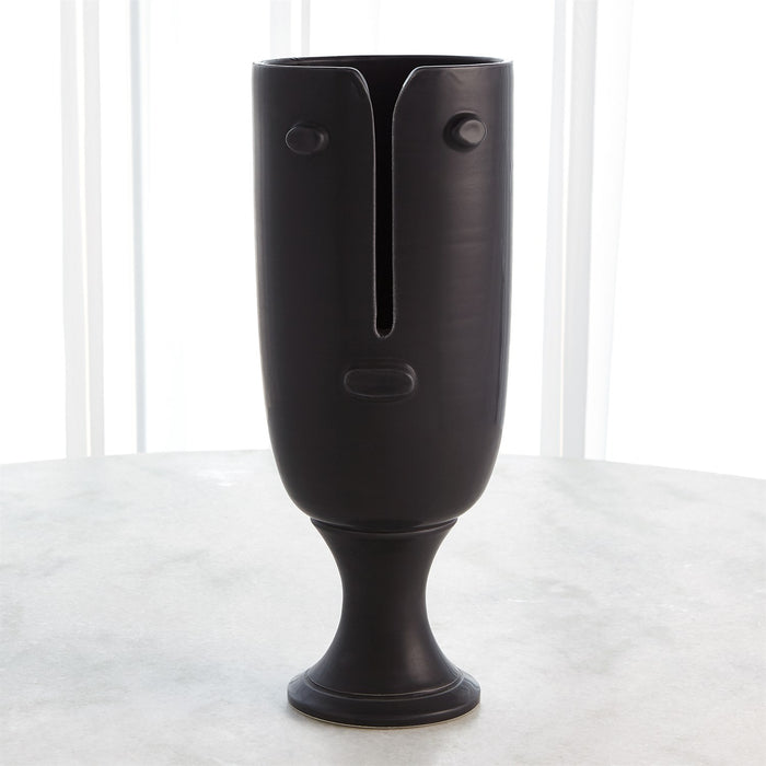 Global Views Long Nose Vases & Bowl - Matte Black