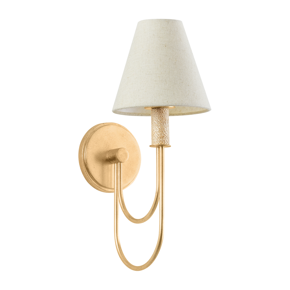 Hudson Valley Lighting Warrensburg 1 Light 6.5 inch Vintage Gold Leaf Wall Sconce Wall Light