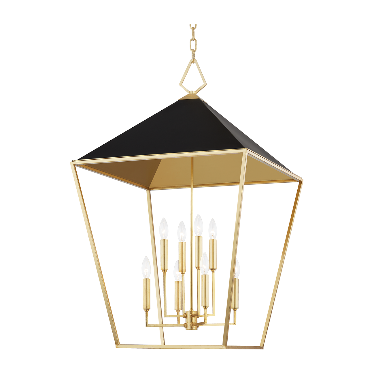 Hudson Valley Lighting Paxton 8 Light 24 inch Gold Leaf/Black Pendant Ceiling Light