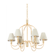 Hudson Valley Lighting Warrensburg 6 Light 32.25 inch Vintage Gold Leaf Chandelier Ceiling Light