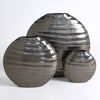 Global Views Black Nickel Chased Oval Vase
