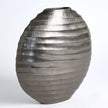 Global Views Black Nickel Chased Oval Vase