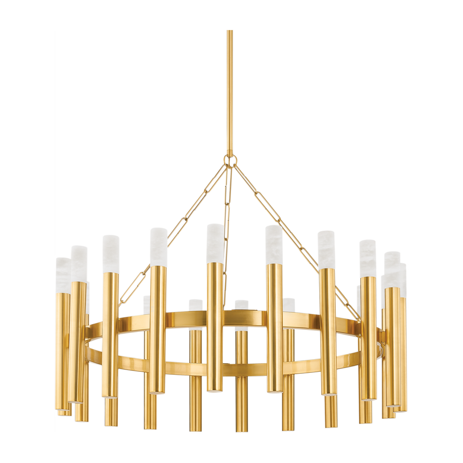 Hudson Valley Lighting Pali 20 Light 42.25 inch Aged Brass Chandelier Ceiling Light