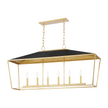 Hudson Valley Lighting Paxton 6 Light 48 inch Gold Leaf/Black Island Light Ceiling Light