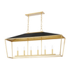 Hudson Valley Lighting Paxton 6 Light 48 inch Gold Leaf/Black Island Light Ceiling Light