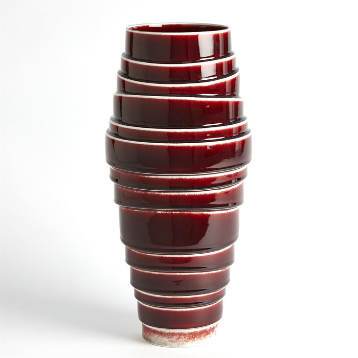 Global Views Layered Vases & Bowl - Oxblood