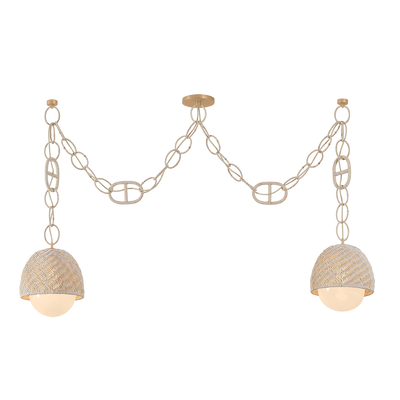 Corbett Piasu 2 Light Champagne Leaf Linear Ceiling Light