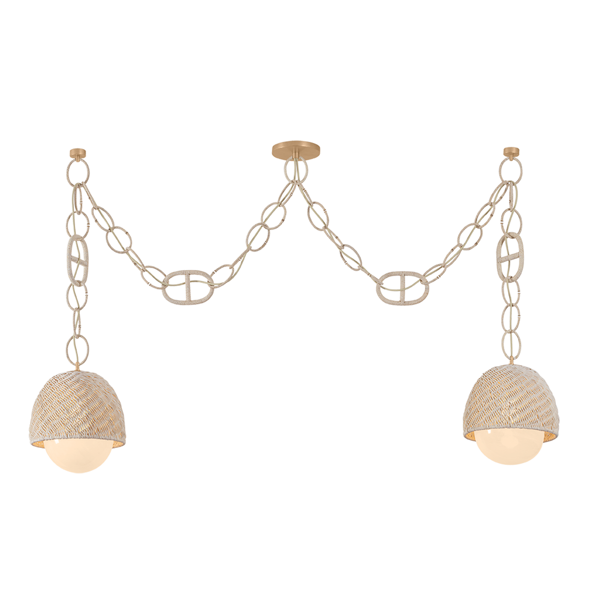 Corbett Piasu 2 Light Champagne Leaf Linear Ceiling Light