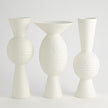 Global Views Matte White Chiseled Orb Vase