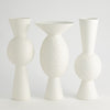 Global Views Matte White Chiseled Orb Vase