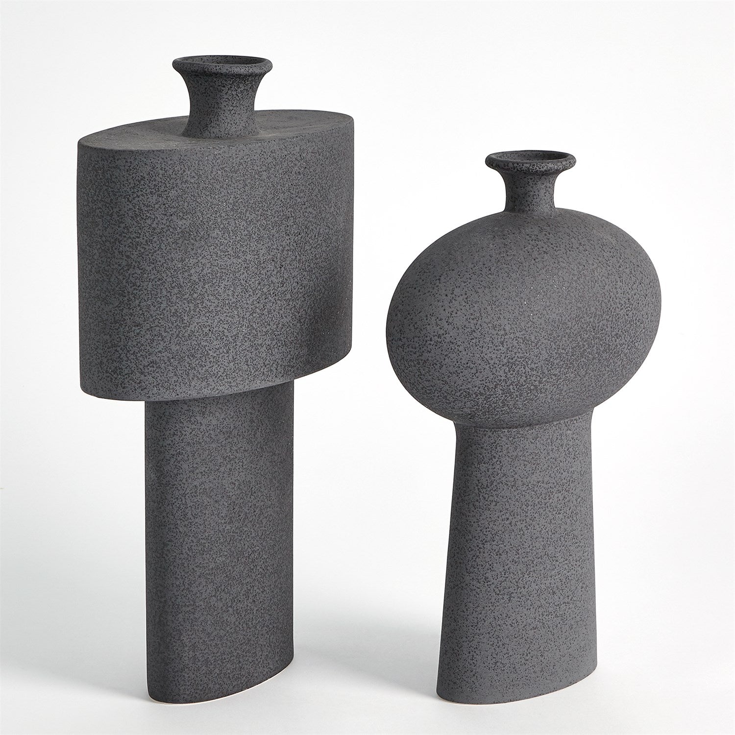 Global Views Black Stone Folk Vase