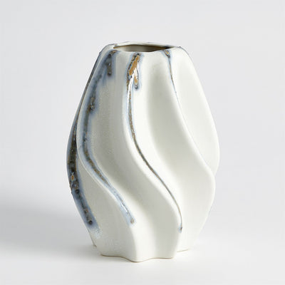 Global Views Indigo Drip Twist Vase