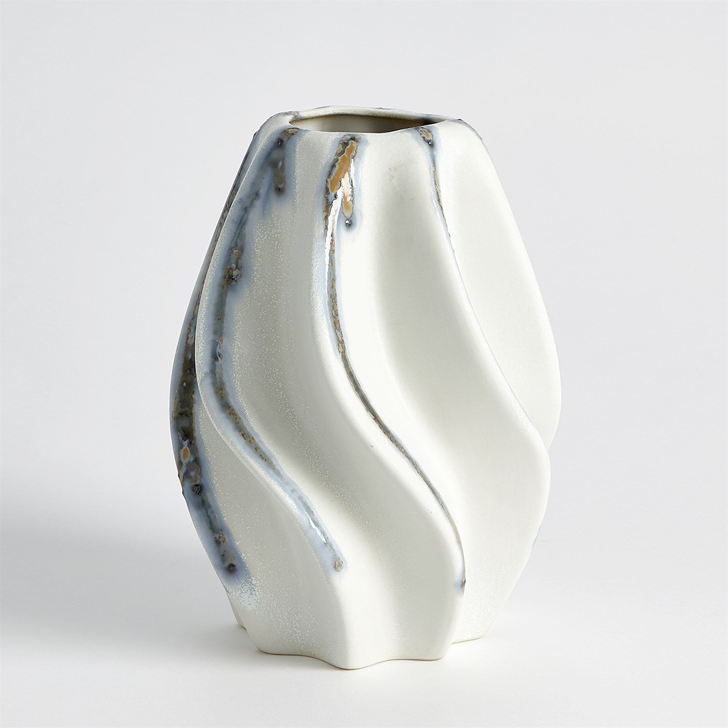 Global Views Indigo Drip Twist Vase