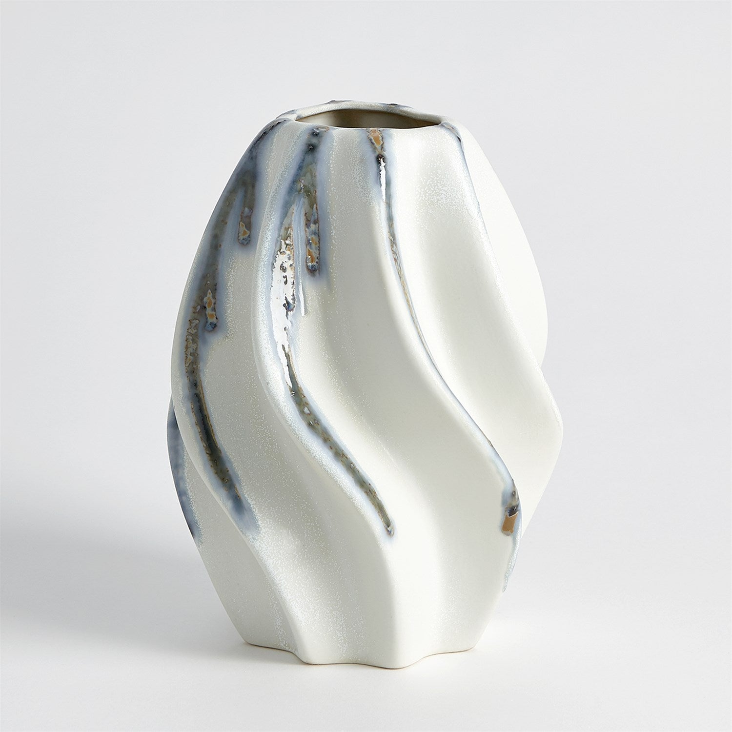 Global Views Indigo Drip Twist Vase