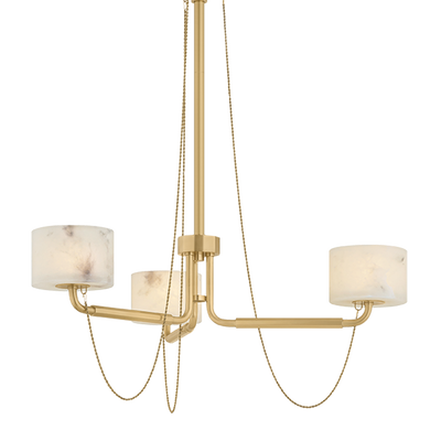 Corbett Bunda 3 Light Vintage Brass Chandelier Ceiling Light
